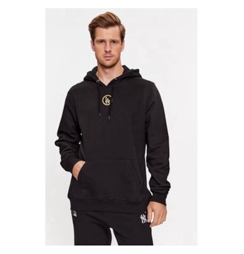 Мъжка блуза - марка 47 - 303357894 - памук/полиестер - черна - Черен 47 Brand