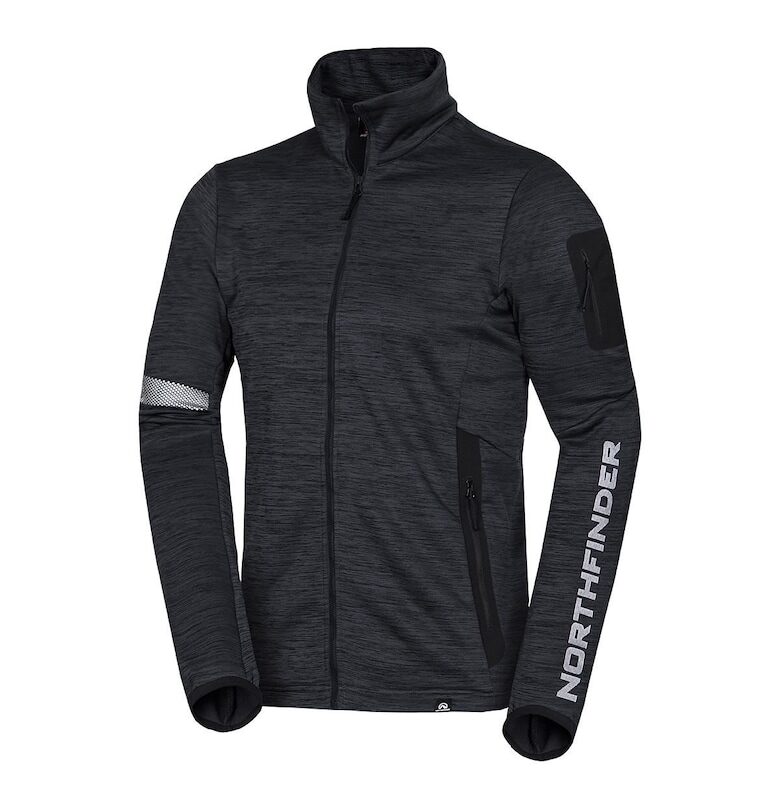 Мъжка меланжирана трекинг поларена блуза  MI-3770OR BANKS - Черен NORTHFINDER
