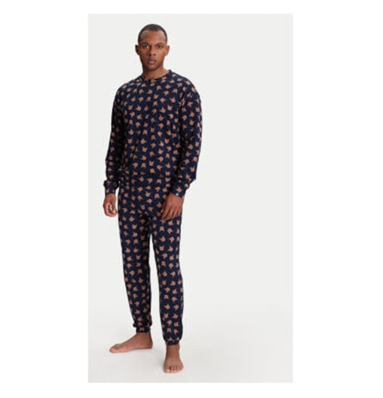 Мъжка пижама  38DK4P02L - Памучна - Тъмносин - Тъмносин United Colors of Benetton