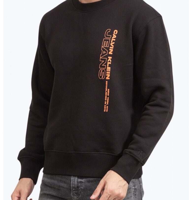 Мъжка поларена блуза с лого щампа и Regular Fit кройка - Черен - - Черен CALVIN KLEIN