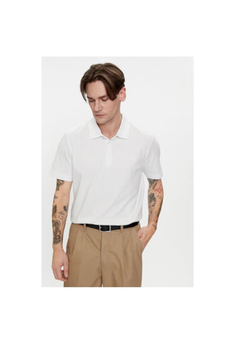Мъжка поло риза 10044 5190 - Памук - Бял - Бял Baldessarini