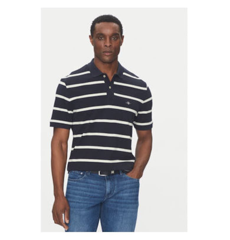 Мъжка поло риза  2014022 - Органичен памук - Тъмносин Gant