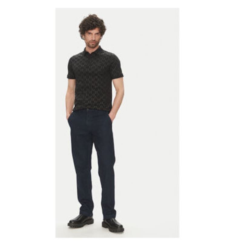 Мъжка поло риза  745070 552251 - Органичен памук - Черна - Черен Karl Lagerfeld