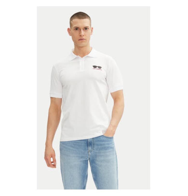 Мъжка поло риза  745400 552235 - бяла Karl Lagerfeld