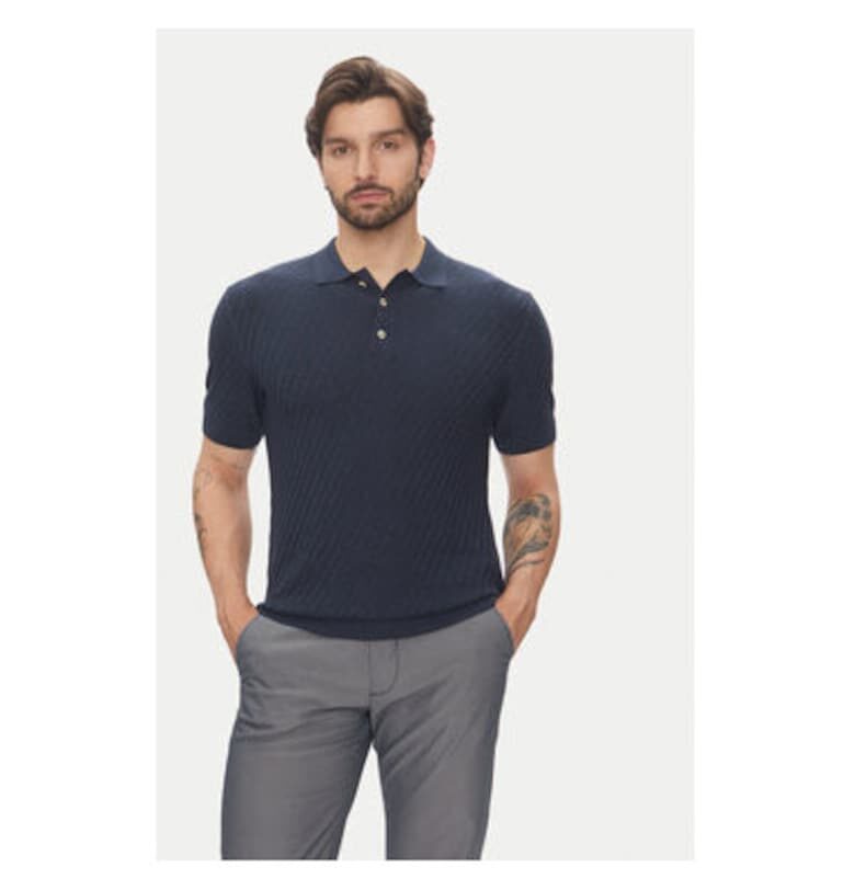 Мъжка поло риза  C5 51314.5094 - Памук/Вискоза - Тъмносин - Тъмносин Pierre Cardin