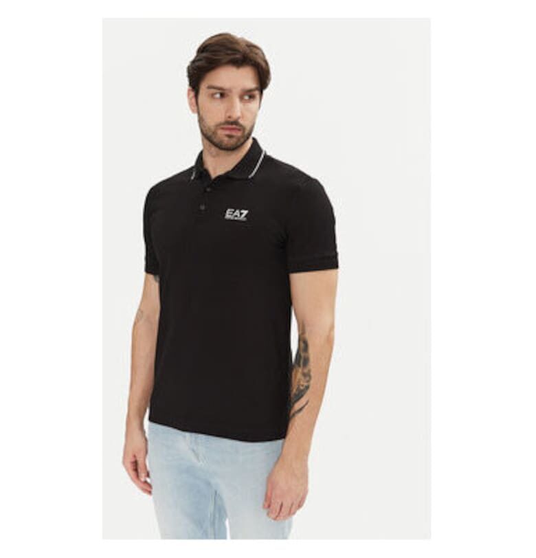 Мъжка поло риза  Emporio Armani - 8NPF16 PJVUZ - Памук - Черен - Черен EA7
