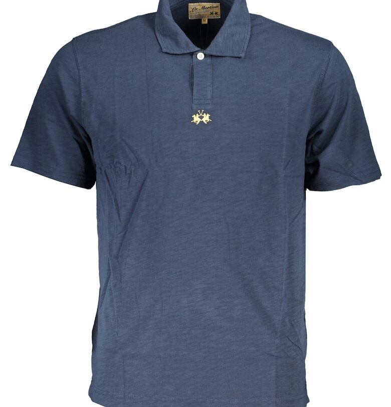 Мъжка поло тениска -  100% памук - син - 23082 - Син LA MARTINA