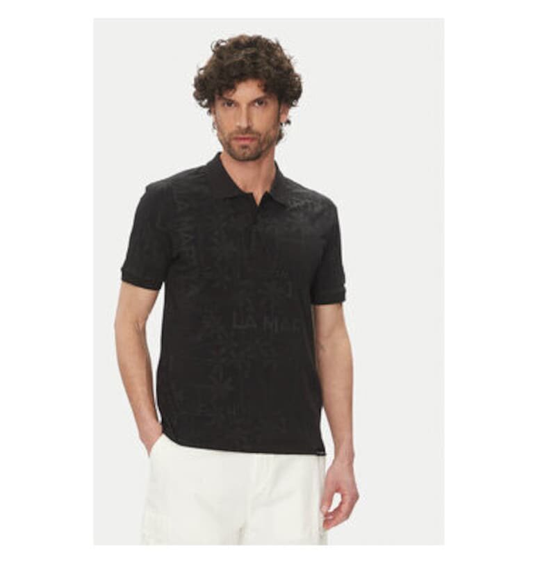 Мъжка поло тениска  JS402 - Памук/Еластан - 87697 - Черен LA MARTINA