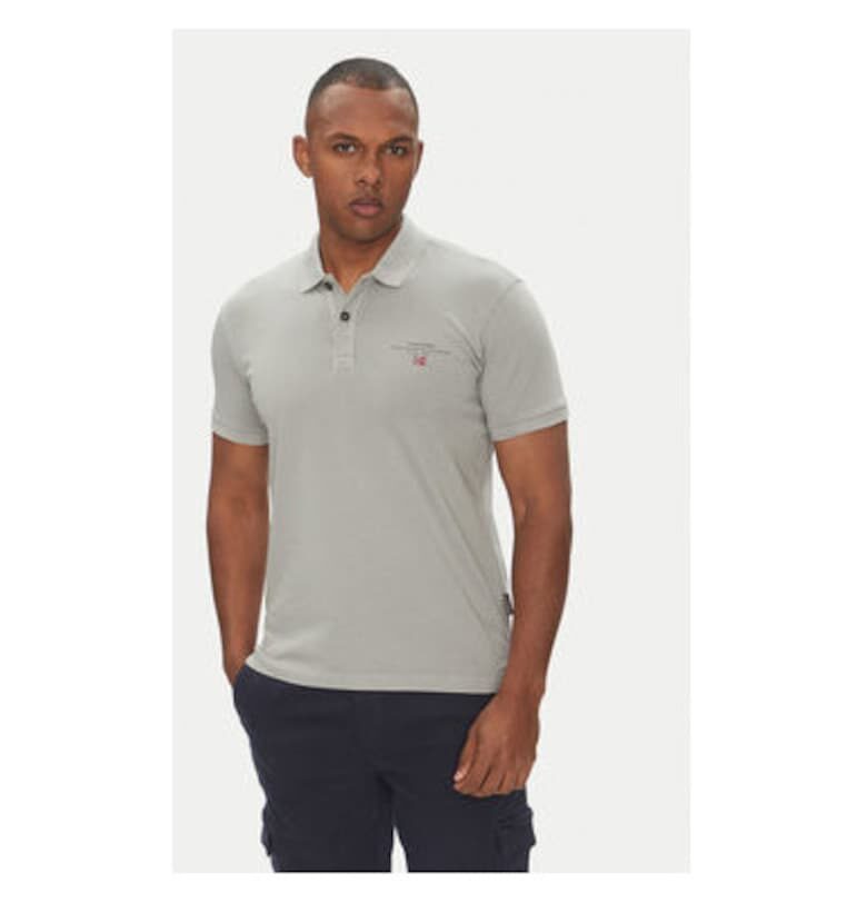 Мъжка поло тениска  NP0A4GB4H621 - Памук - Сив - Сив Napapijri