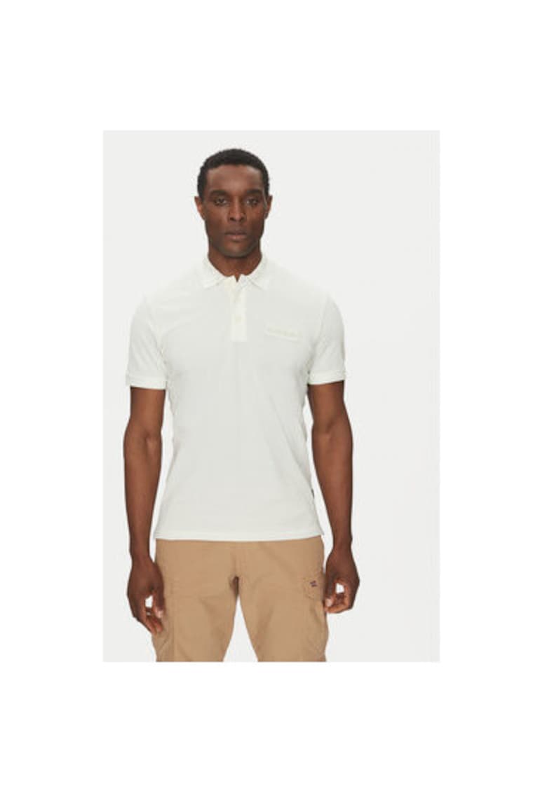 Мъжка поло тениска NP0A4IN92061 - Памук - Екрю Napapijri