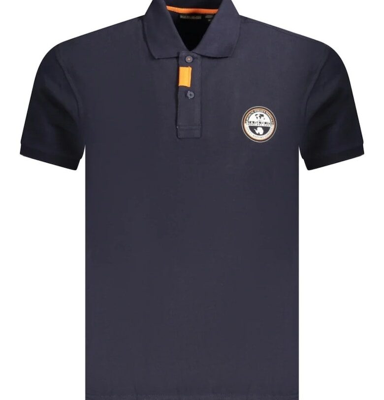 Мъжка поло тениска - с щампа на лого - Regular fit -  тъмносиньо - Тъмносин Napapijri