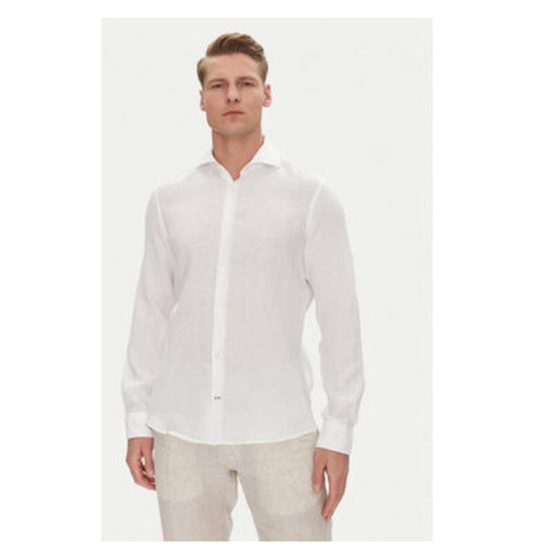 Мъжка риза  10011212 30046075 - лен - бяла - Бял Joop