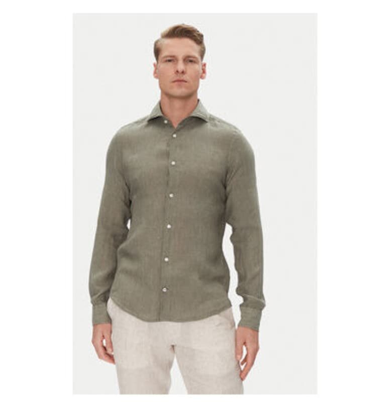 Мъжка риза  10011212 30046075 - лен - зелена - Зелен Joop