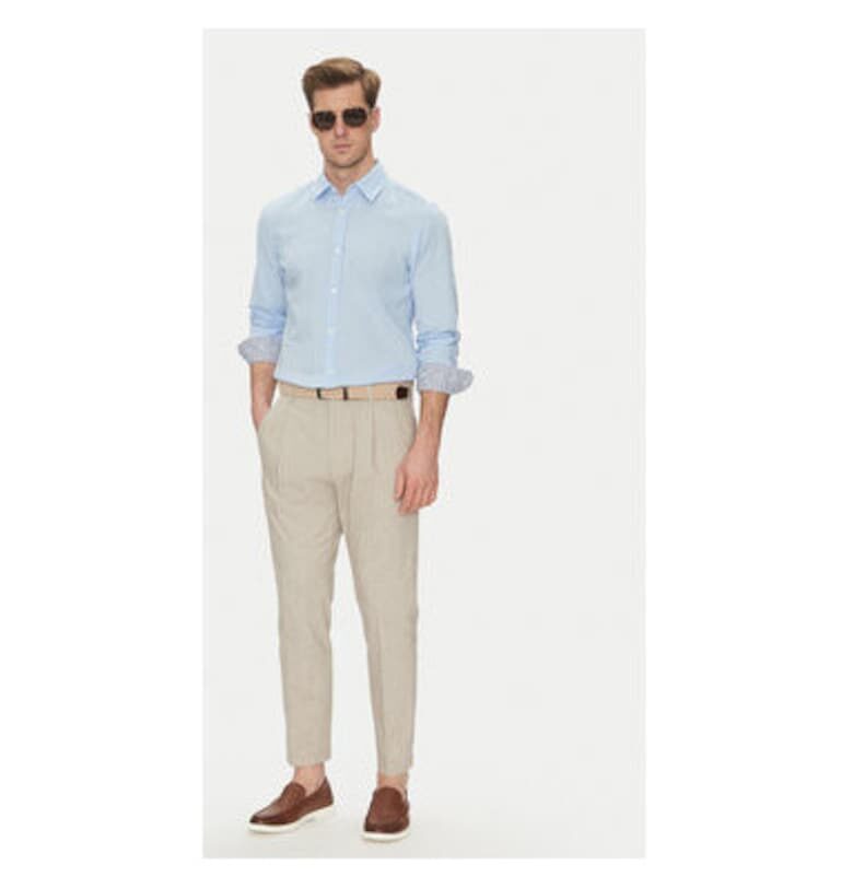 Мъжка риза  10013335 30045977 - Лен/Памук - Светлосин - Светлосин joop jeans