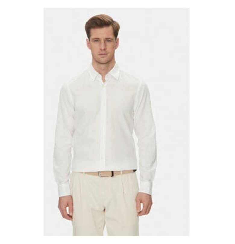 Мъжка риза  10013335 30045977 - лен/памук - бяла - Бял joop jeans