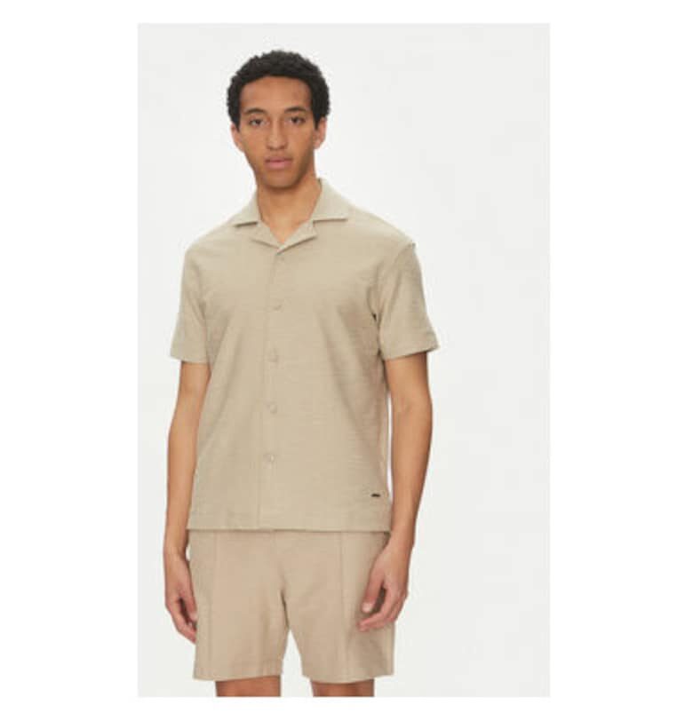 Мъжка риза  10019312 30045553 - памук - бежово - Бежов Joop