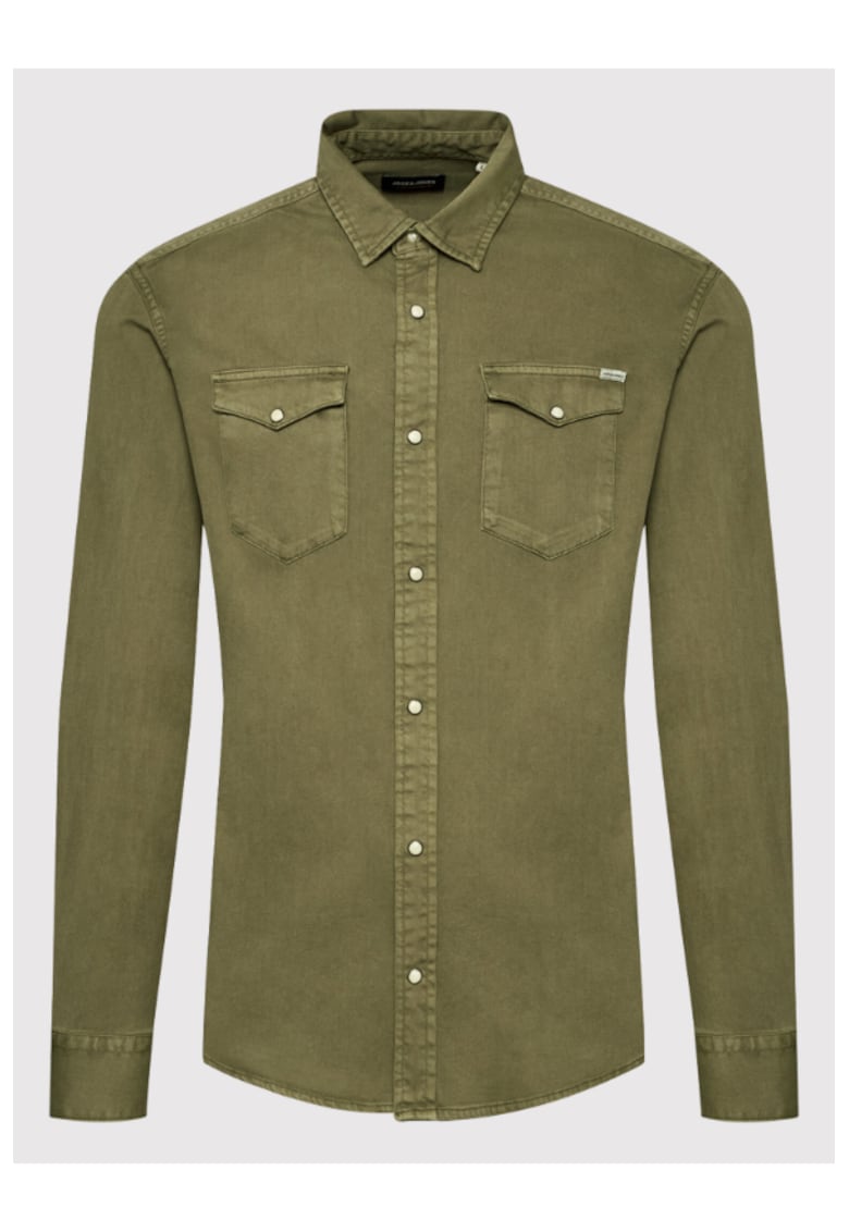 Мъжка риза - 209092288 - Памук - Зелен Jack Jones