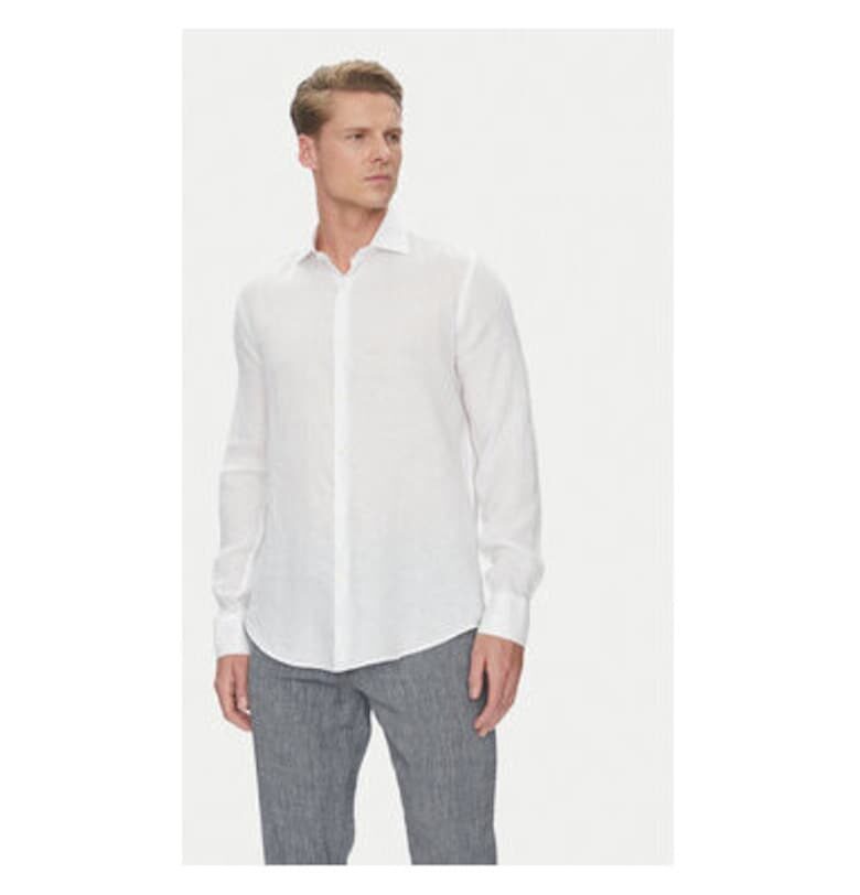 Мъжка риза  25413180CF - Лен - Бяла - Бял Paul Shark
