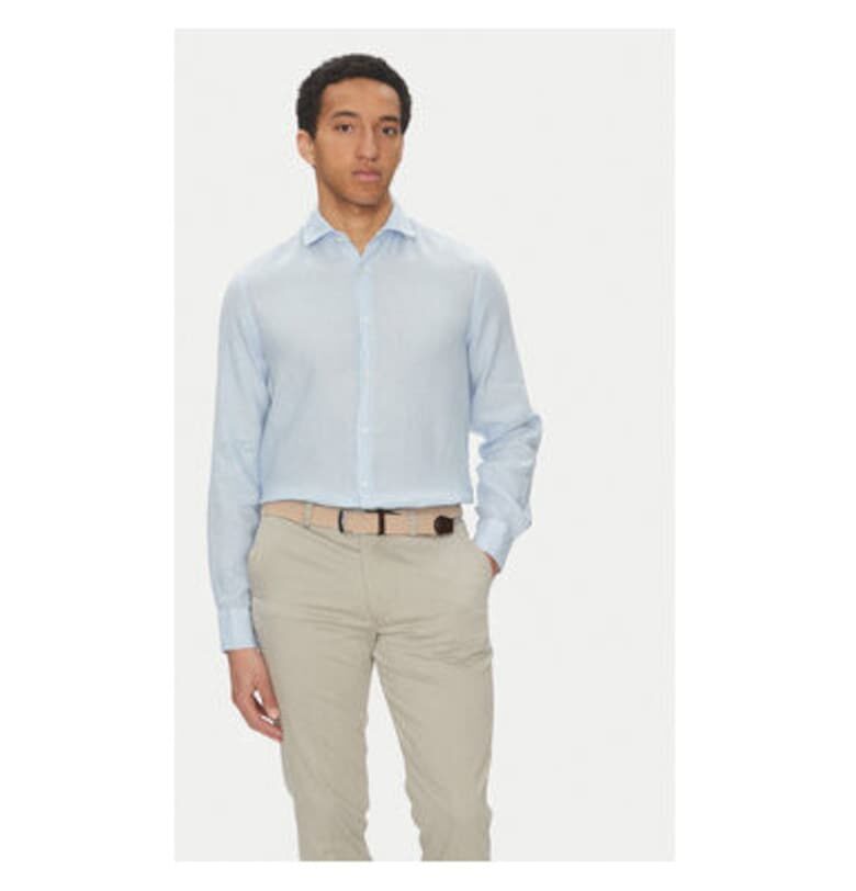 Мъжка риза  25413180CF - лен - светлосин - Светлосин Paul Shark