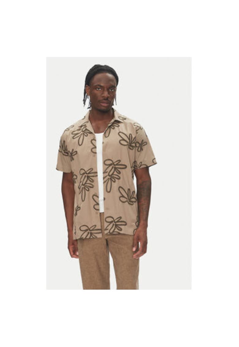 Мъжка риза 30-203705 - памук - бежов - Бежов LINDBERGH