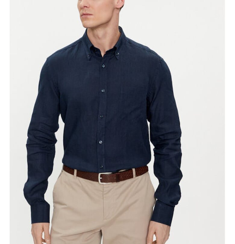 Мъжка риза -  303514037 - Лен - Син - Син Paul Shark