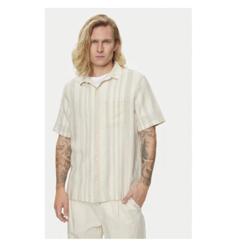 Мъжка риза -  304420115 - Лен/Памук - Бежов - Бежов GAP