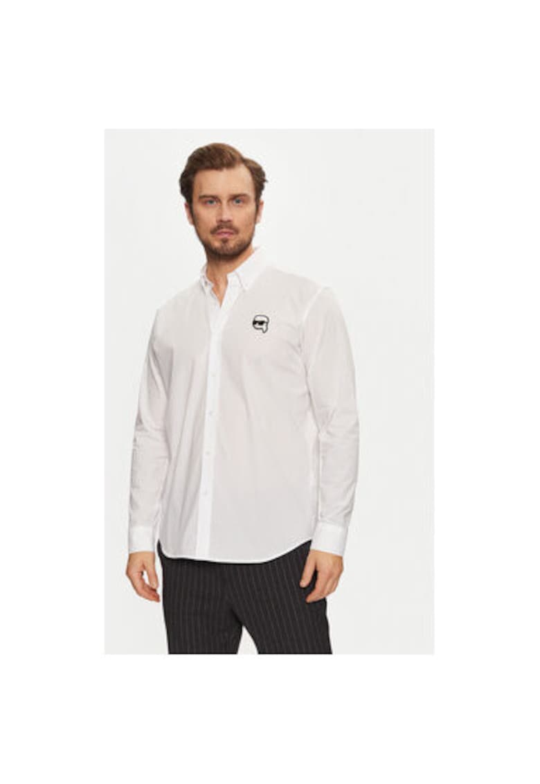 Мъжка риза - 305240835 - Памук - Бяла - Бял Karl Lagerfeld