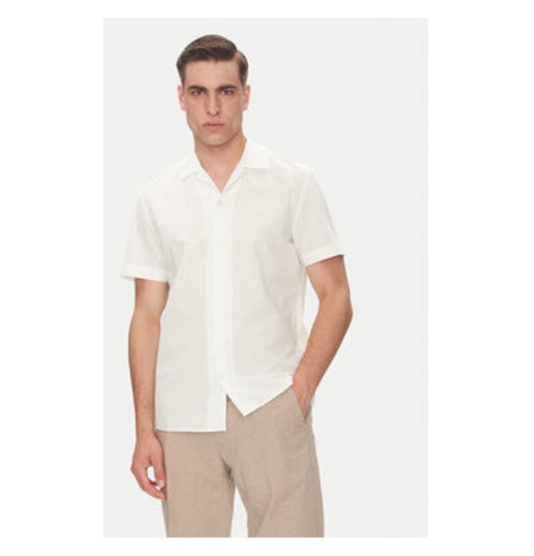 Мъжка риза  B3 76001.3703 - Памук - Бял - Бял Baldessarini