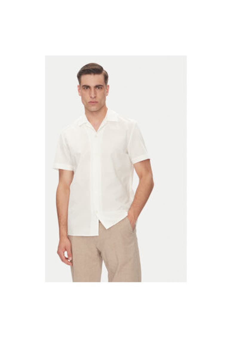 Мъжка риза B3 76001.3703 - Памук - Бял - Бял Baldessarini