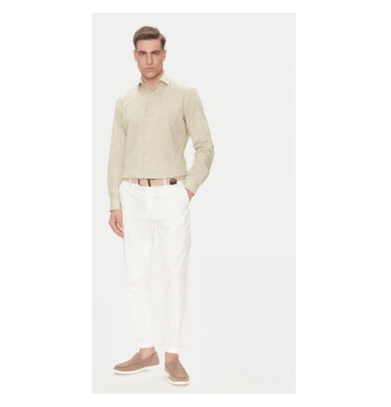 Мъжка риза  C6 41017.0451 - Памук - 3XL INTL - Бежов Pierre Cardin