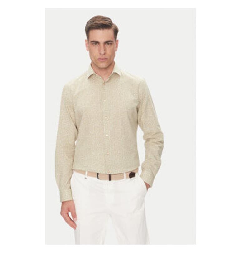 Мъжка риза  C6 41017.0451 - Памук - Бежов - Бежов Pierre Cardin
