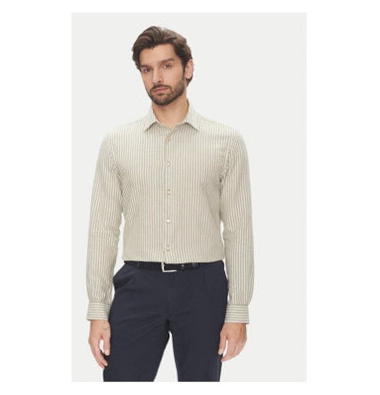 Мъжка риза  C6 41017.0482 - Памук/Лен - Зелена - Зелен Pierre Cardin