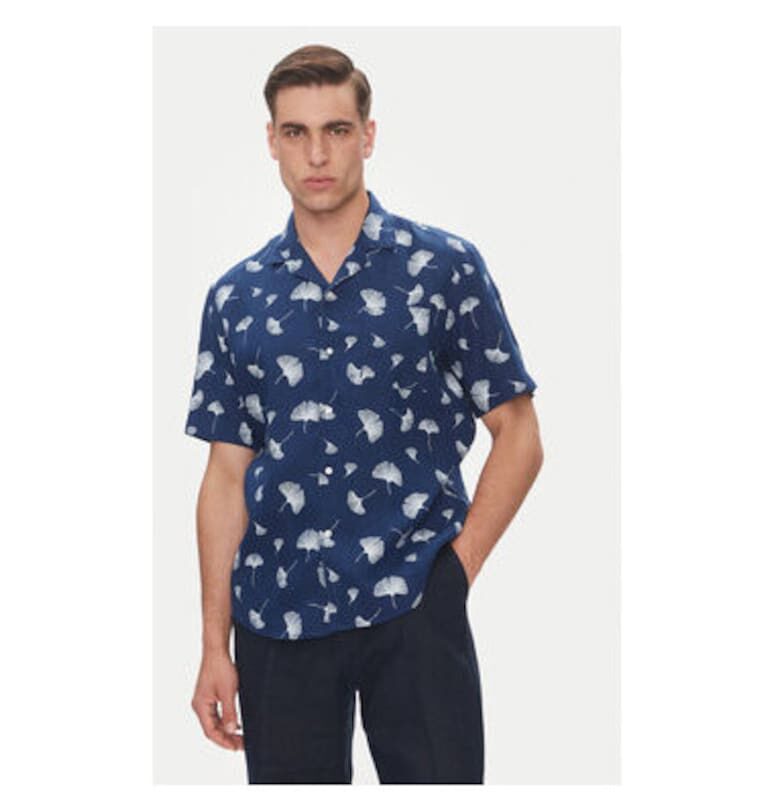 Мъжка риза  C6 45610.0486 - Лен - Тъмносин - Тъмносин Pierre Cardin