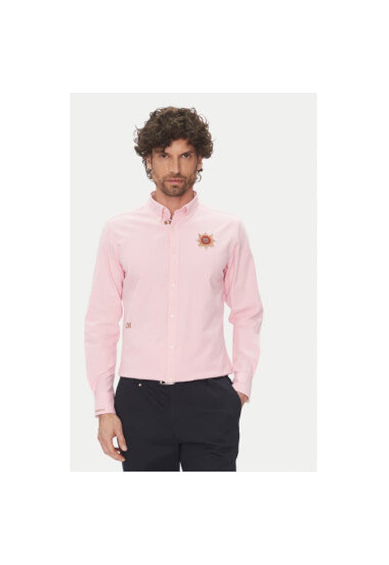 Мъжка риза OX092 - памук - розов - Розово LA MARTINA