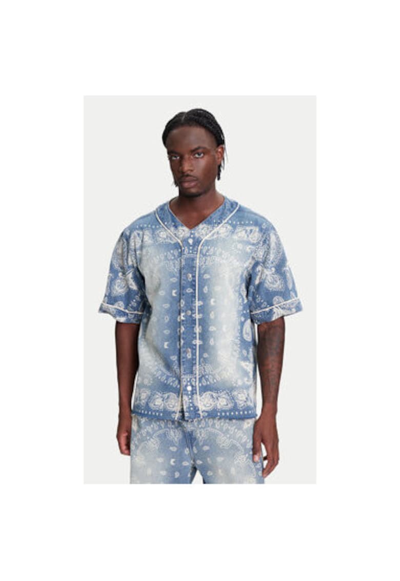 Мъжка риза PD00005371 - памук - син - Син Karl Kani