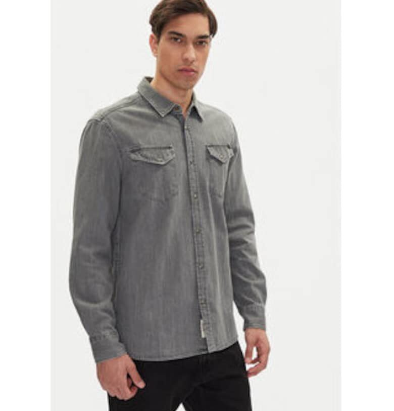 Мъжка риза  памучна - сива Mustang