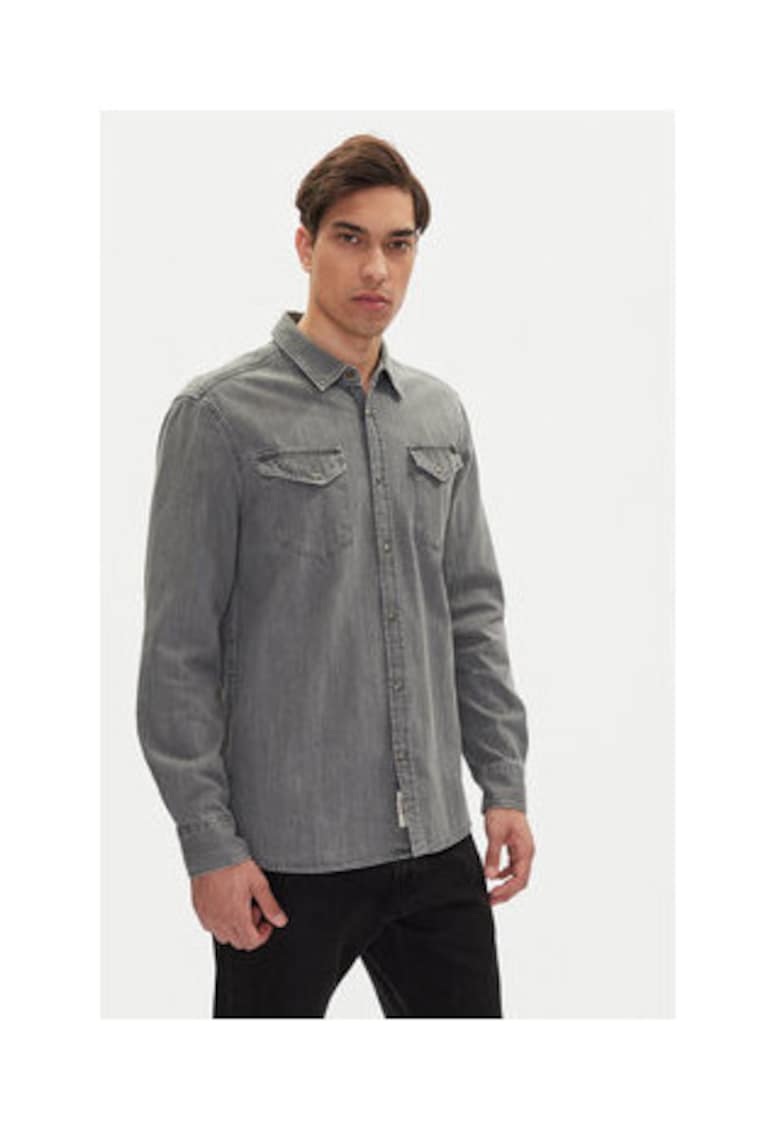 Мъжка риза памучна - сива Mustang