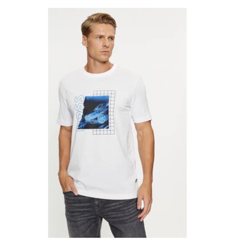 Мъжка тениска -  302796175 - Памук - Бяла - Бял BOSS