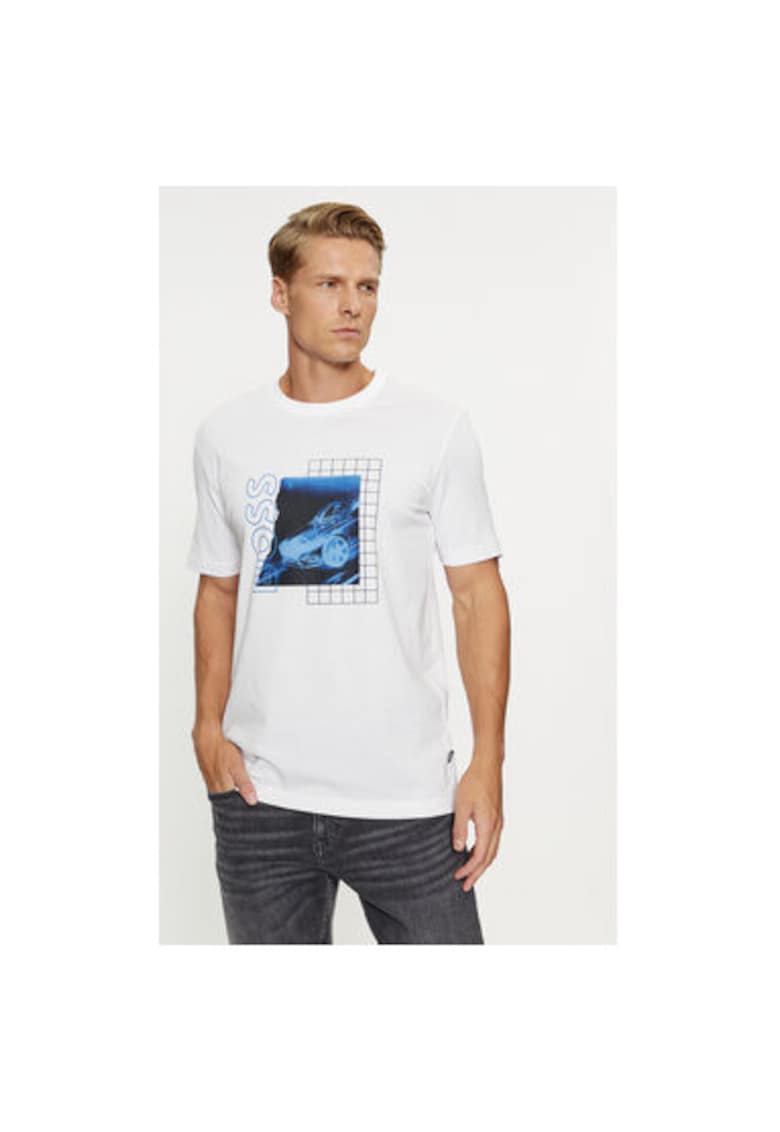 Мъжка тениска - 302796175 - Памук - Бяла - Бял BOSS