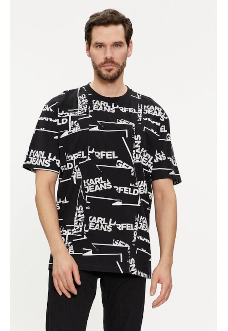 Мъжка тениска - 303589233 - Органичен памук - M INTL - Черен KARL LAGERFELD JEANS