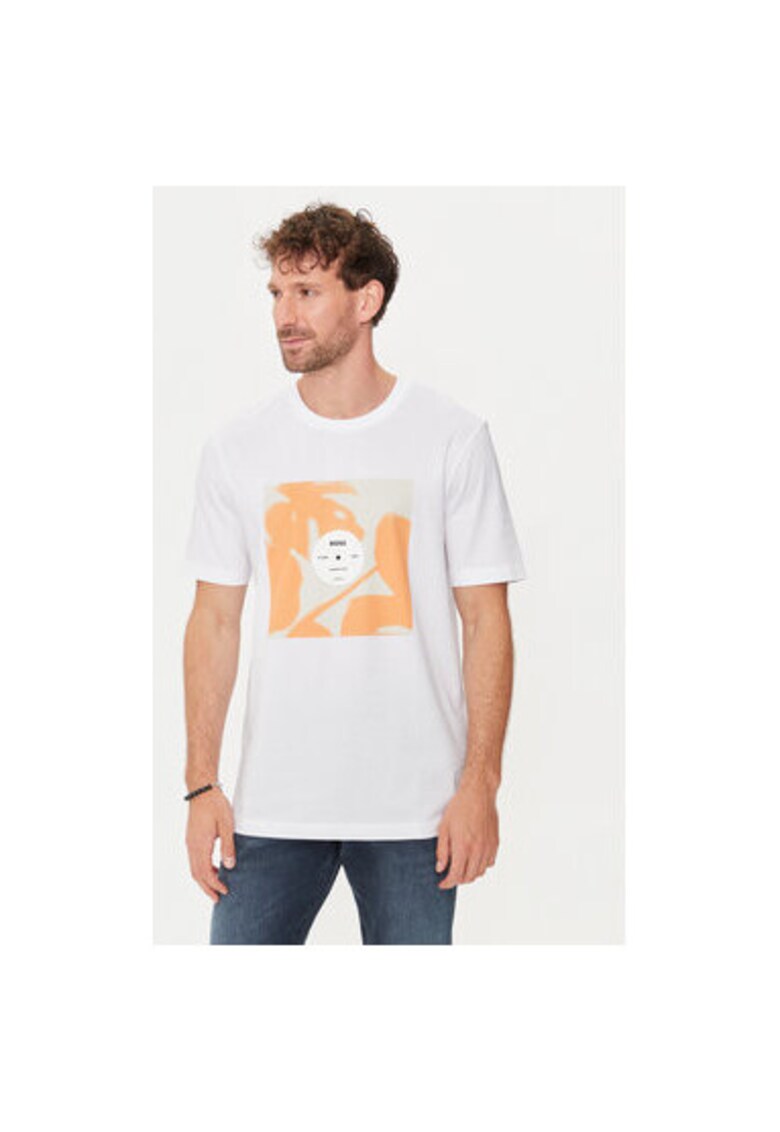 Мъжка тениска - 303674328 - Памук - Бяла - Бял BOSS