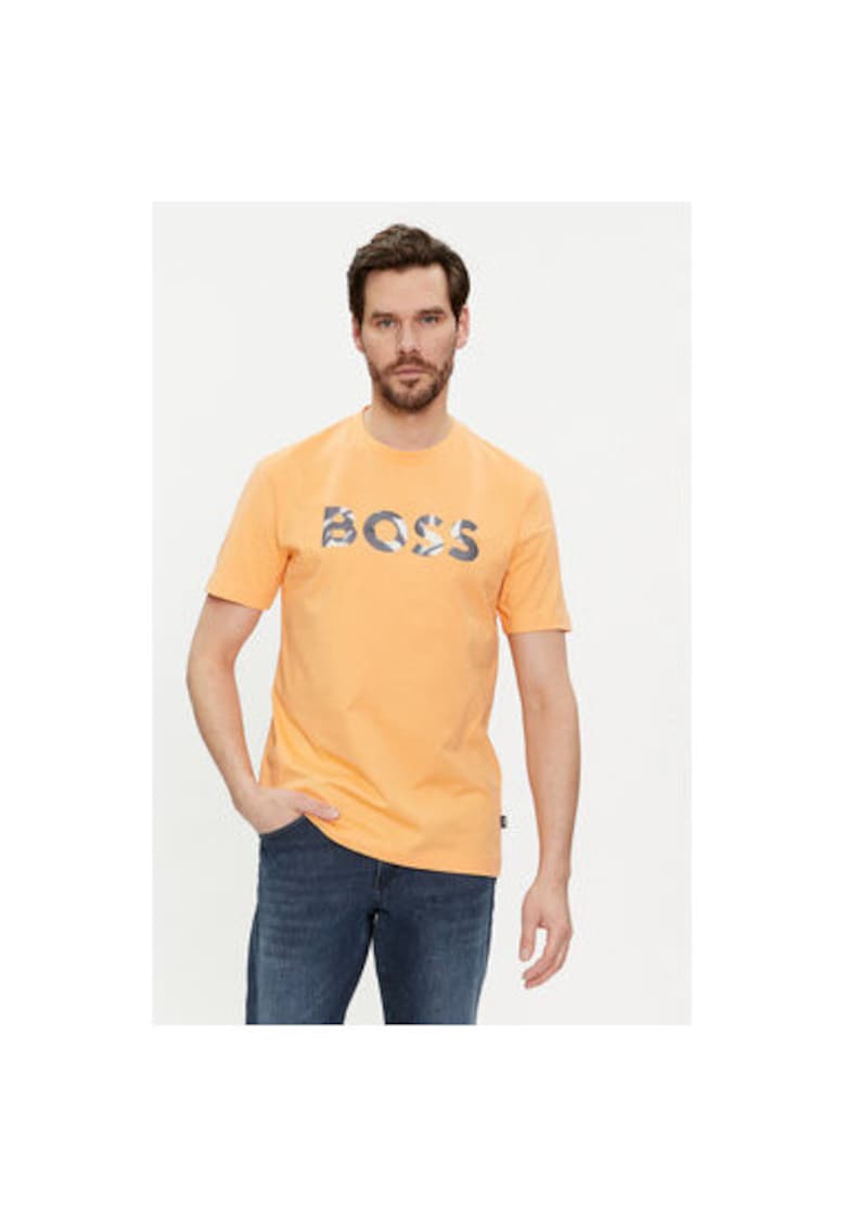 Мъжка тениска - 303675042 - Памук - Оранжев - Оранжев BOSS