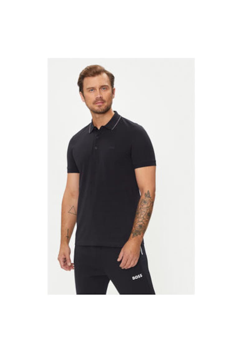 Мъжка тениска - 304020292 - Памук - Син - Син BOSS