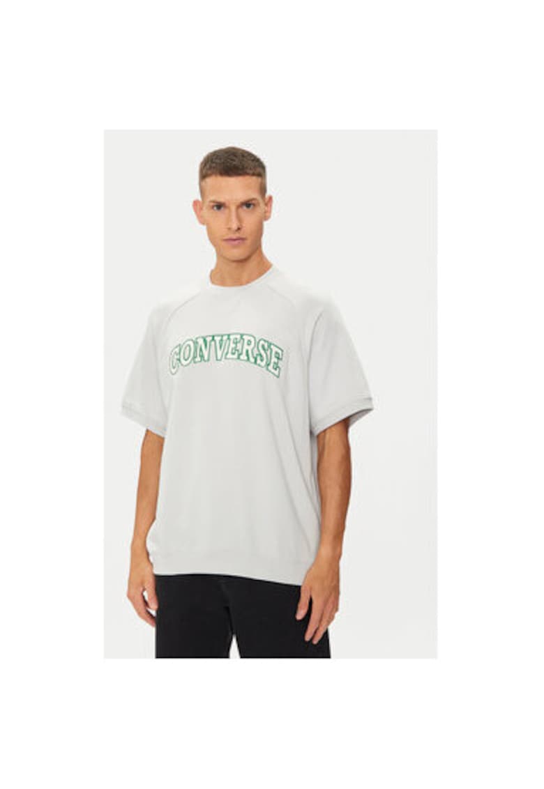 Мъжка тениска - 304113116 - Памук/Рециклиран полиестер - Бяла - Бял Converse