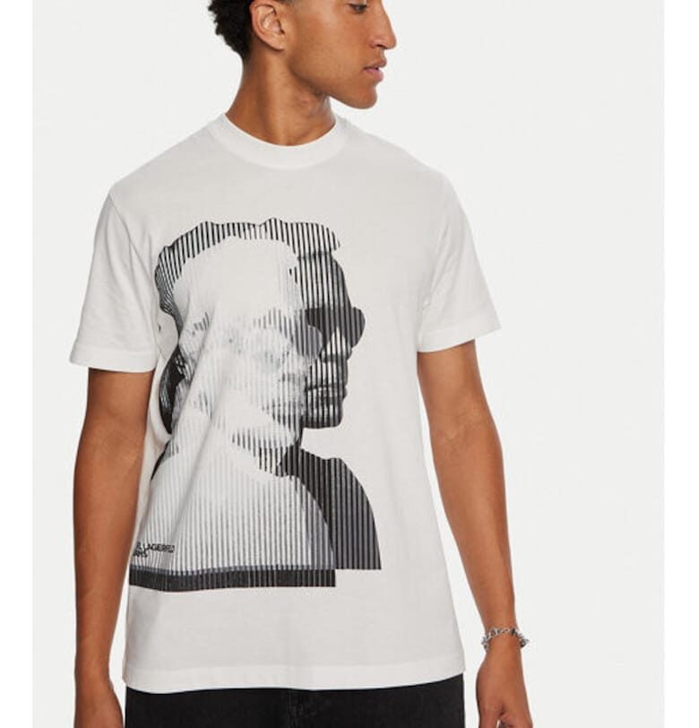 Мъжка тениска -  304252037 - Органичен памук - Бяла - Бял KARL LAGERFELD JEANS