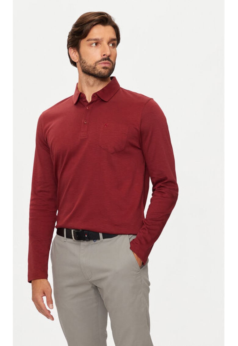 Мъжка тениска - 304463617 - Памук - Червен - Червен Pierre Cardin