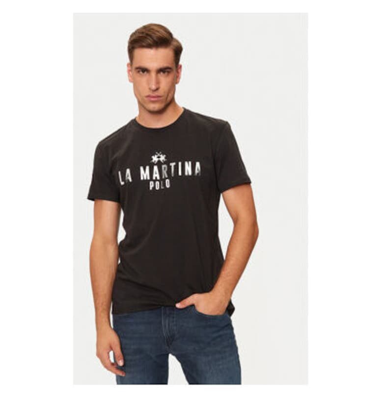 Мъжка тениска -  304749506 - Памук - Черен - Черен LA MARTINA
