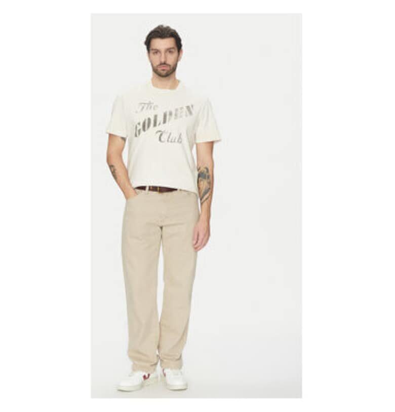 Мъжка тениска -  305407368 - Памук - Бежов GOLDEN GOOSE