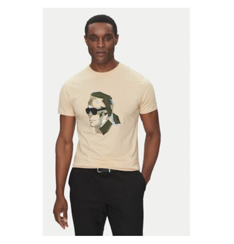 Мъжка тениска  755067 552241 - Памук - 3XL INTL - Бежов Karl Lagerfeld