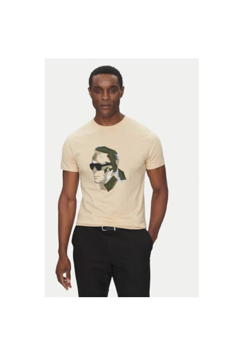 Мъжка тениска 755067 552241 - Памук - 3XL INTL - Бежов Karl Lagerfeld